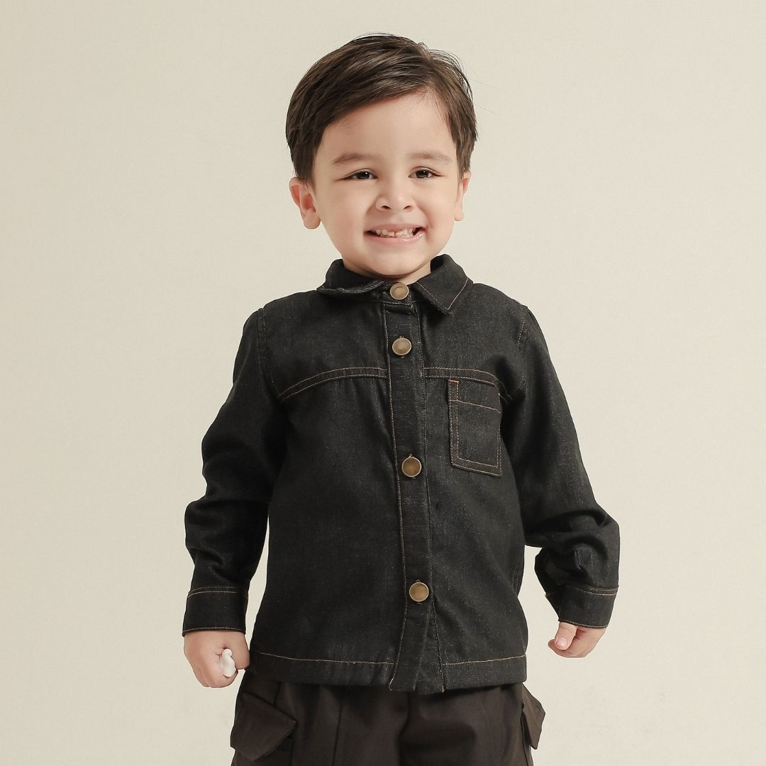 ZIEL KIDS - Elden Top Kemeja Anak Laki-Laki Jeans Premium