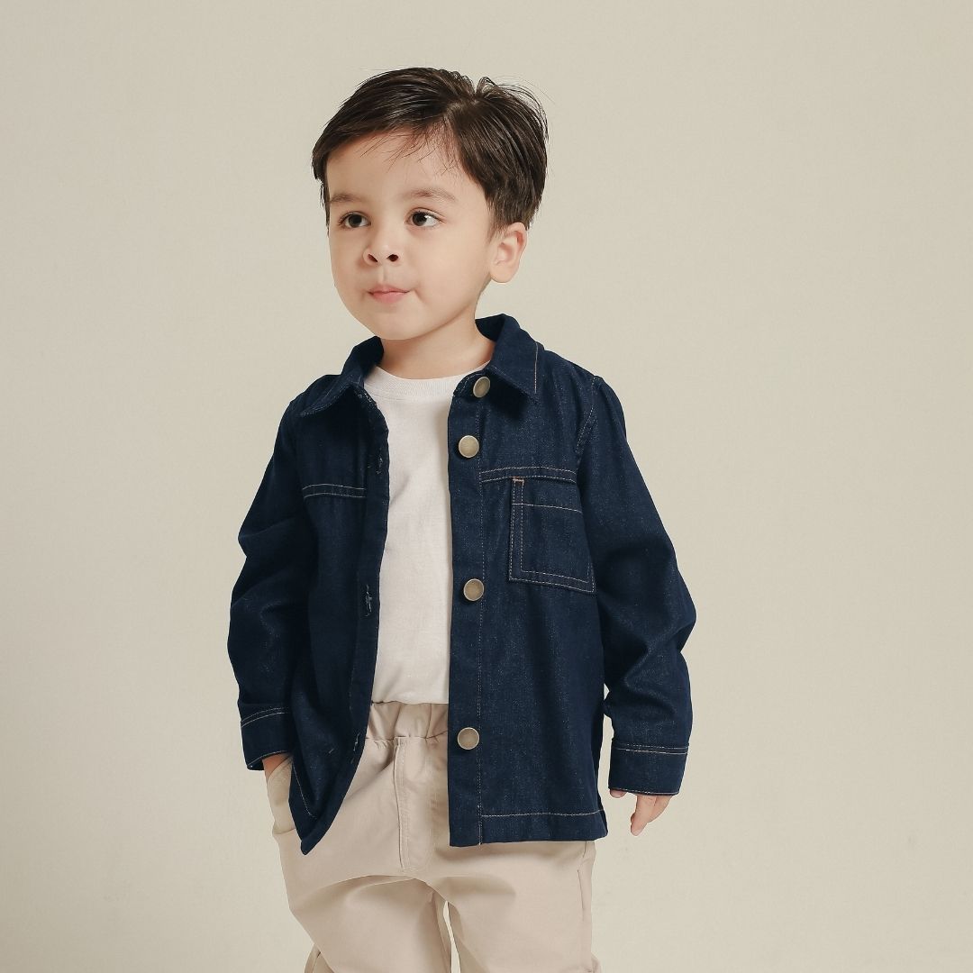 ZIEL KIDS - Elden Top Kemeja Anak Laki-Laki Jeans Premium
