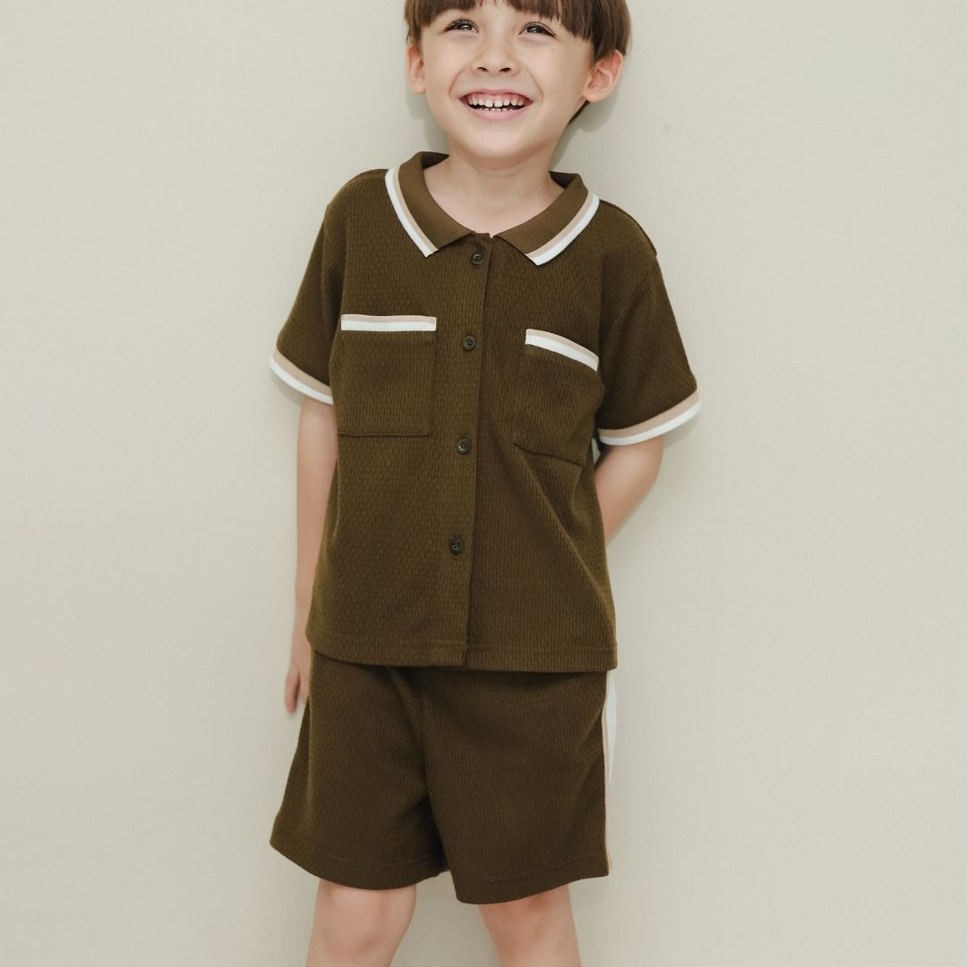 ZIEL KIDS - Jeno Set Baju Anak Laki-Laki Setelan Atas Bawah Knit Premium