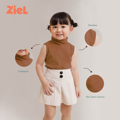 ZIEL KIDS Caca Top Baju Anak Perempuan Kaos Turtle Neck Rib Cotton Premium