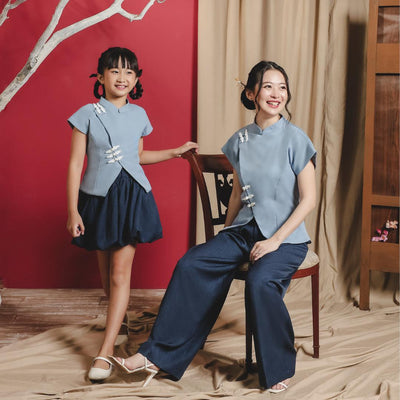 ⁠ZIEL KIDS - Aihan Set | CNY 2026 | Setelan Cheongsam Qipao Semiwool Premium | Couple Mom & Girl