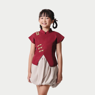 ⁠ZIEL KIDS - Aihan Set | CNY 2026 | Setelan Cheongsam Qipao Semiwool Premium | Couple Mom & Girl