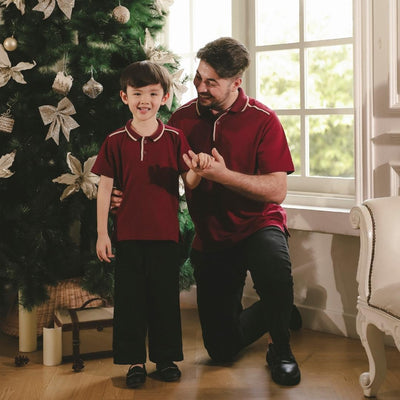 ZIEL KIDS - Alder Top Polo Shirt Atasan Katun Premium Couple Dad & Boy