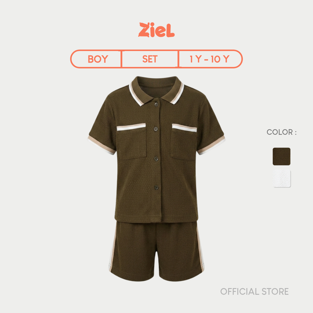 ZIEL KIDS - Jeno Set Baju Anak Laki-Laki Setelan Atas Bawah Knit Premium