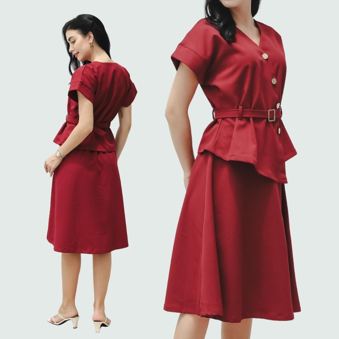ZIEL KIDS - Carla Set & Dress Terusan Semiwool Premium Couple Mom & Girl