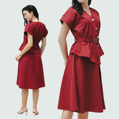 ZIEL KIDS - Carla Set & Dress Terusan Semiwool Premium Couple Mom & Girl