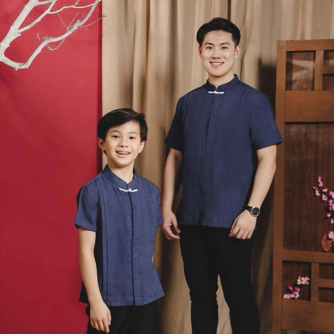 ⁠ZIEL KIDS - Chenle Cheongsam | CNY 2026 | Atasan Qipao Cotton Premium | Couple  Dad & Boy