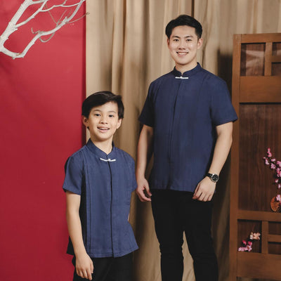 ⁠ZIEL KIDS - Chenle Cheongsam | CNY 2026 | Atasan Qipao Cotton Premium | Couple  Dad & Boy