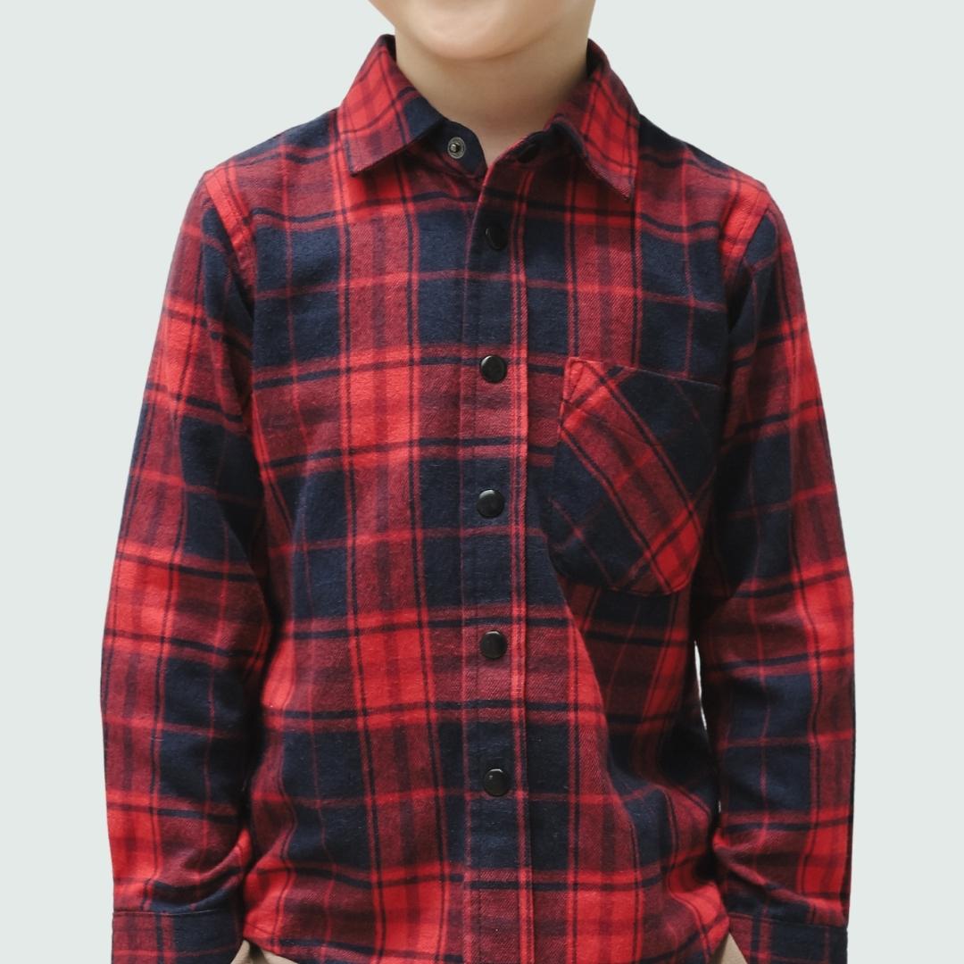 ZIEL KIDS - Clement Top Kemeja Flannel Premium Couple Dad & Boy