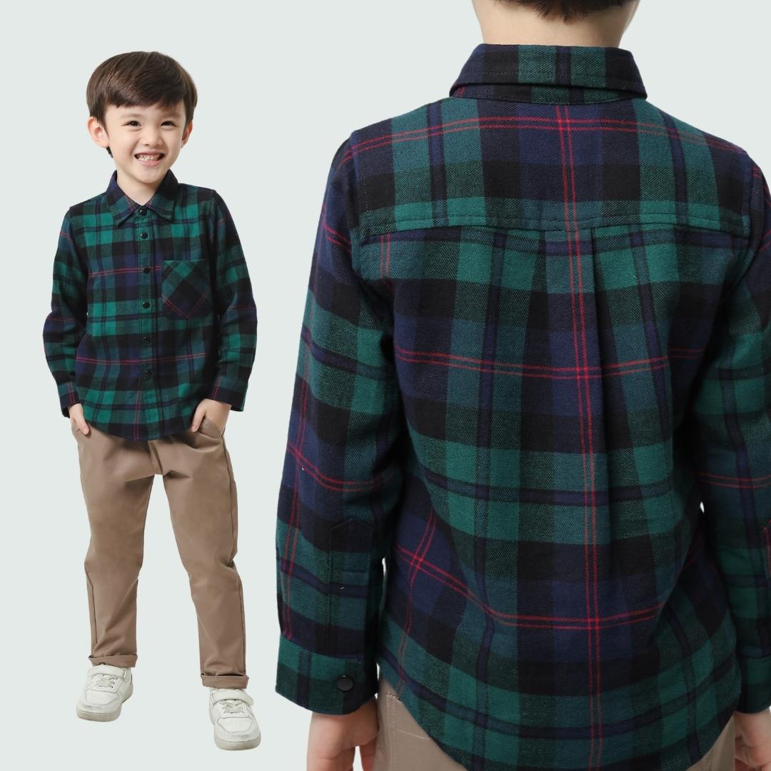 ZIEL KIDS - Clement Top Kemeja Flannel Premium Couple Dad & Boy