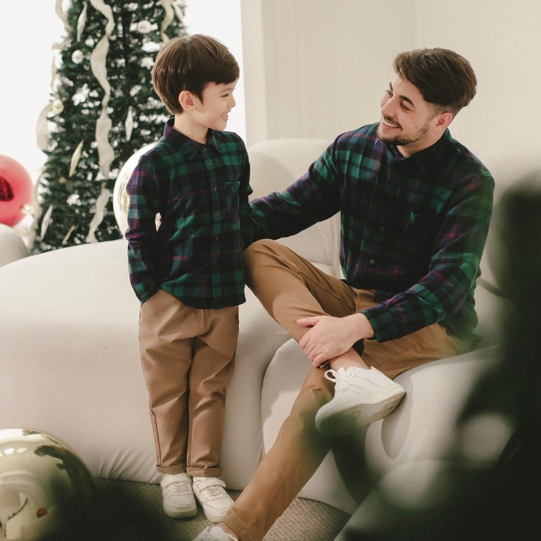 ZIEL KIDS - Clement Top Kemeja Flannel Premium Couple Dad & Boy