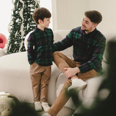 ZIEL KIDS - Clement Top Kemeja Flannel Premium Couple Dad & Boy