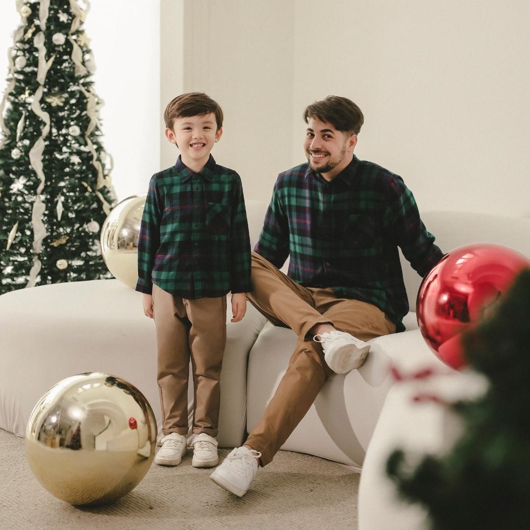 ZIEL KIDS - Clement Top Kemeja Flannel Premium Couple Dad & Boy
