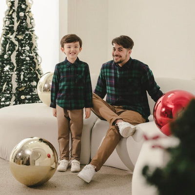 ZIEL KIDS - Clement Top Kemeja Flannel Premium Couple Dad & Boy