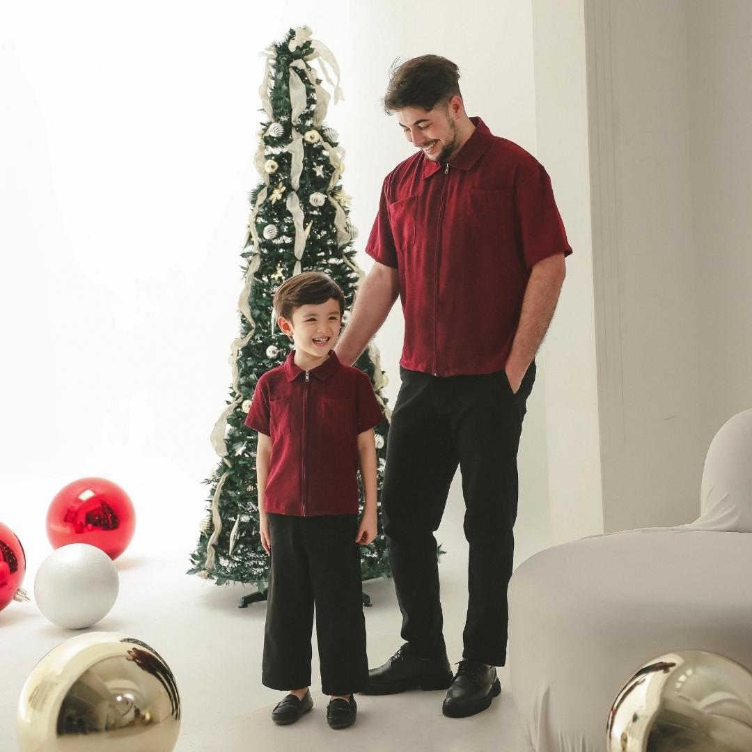 ZIEL KIDS - Cosmo Top Atasan Linen Crincle Premium Couple Dad & Boy
