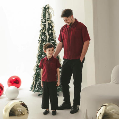 ZIEL KIDS - Cosmo Top Atasan Linen Crincle Premium Couple Dad & Boy