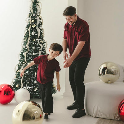 ZIEL KIDS - Cosmo Top Atasan Linen Crincle Premium Couple Dad & Boy