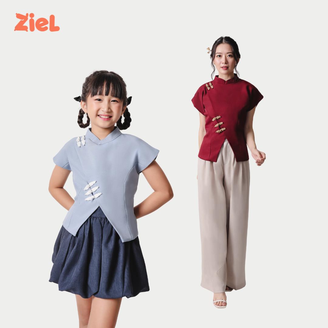 ⁠ZIEL KIDS - Aihan Set | CNY 2026 | Setelan Cheongsam Qipao Semiwool Premium | Couple Mom & Girl
