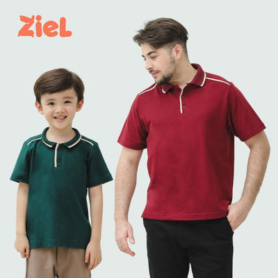 ZIEL KIDS - Alder Top Polo Shirt Atasan Katun Premium Couple Dad & Boy