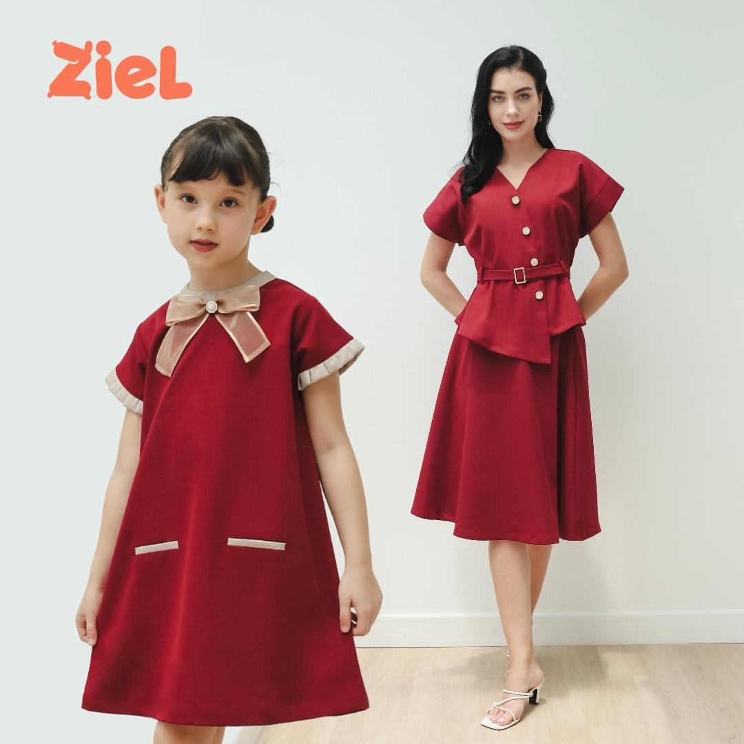 ZIEL KIDS - Carla Set & Dress Terusan Semiwool Premium Couple Mom & Girl