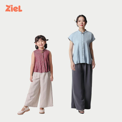 ZIEL KIDS - Jiwo Set | CNY 2026 | Setelan Cheongsam Qipao Rayon Semiwool Premium | Couple Mom & Girl