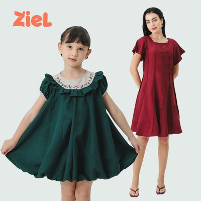 ZIEL KIDS - Polaris Dress Terusan Katun Premium Couple Mom & Girl