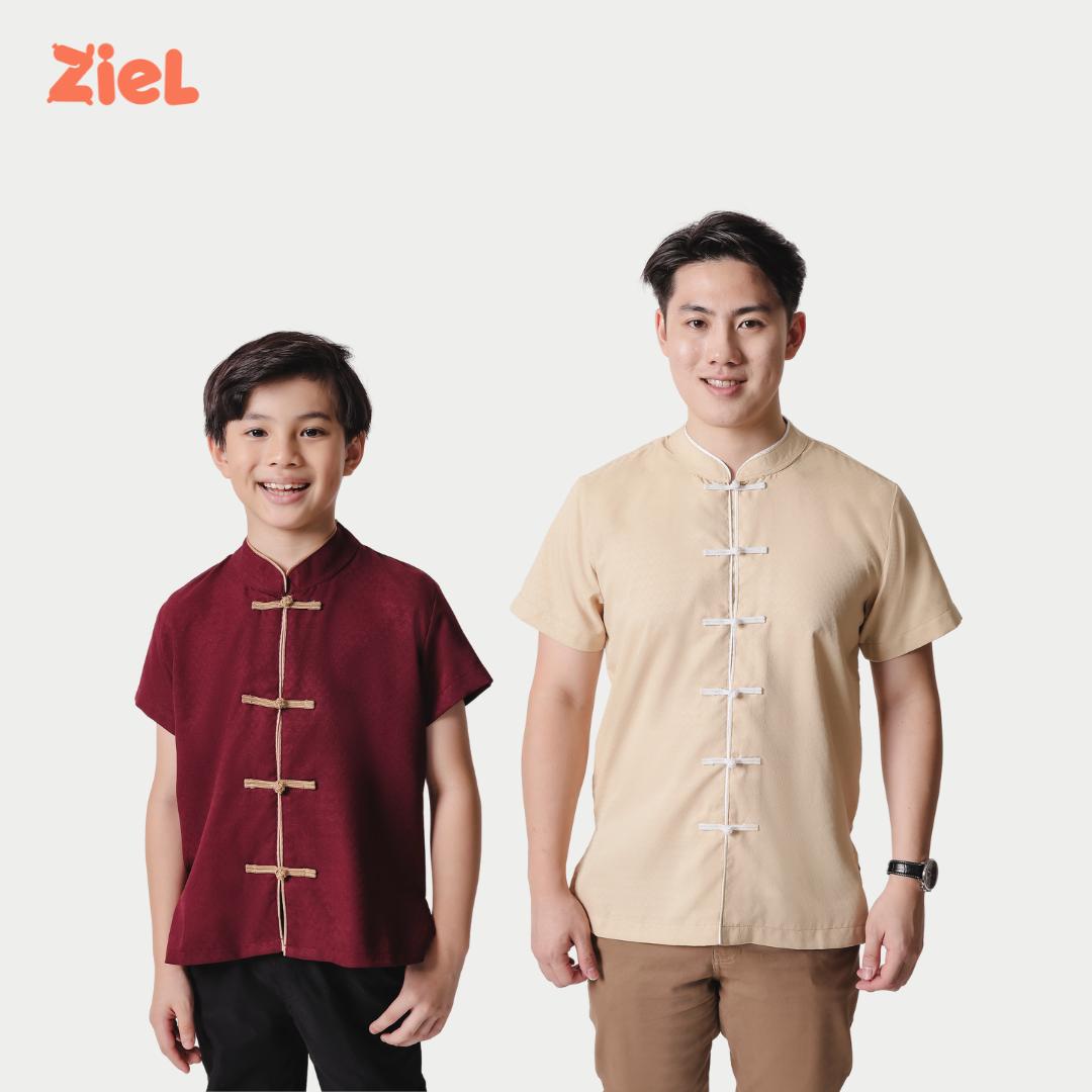 ⁠ZIEL KIDS - Renjun Cheongsam | CNY 2026 | Atasan Qipao Jacquard Premium | Couple Dad & Boy