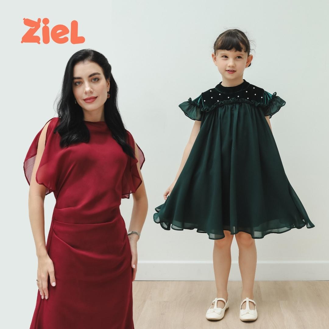ZIEL KIDS - Stella Dress Terusan Chiffon Premium Couple Mom & Girl