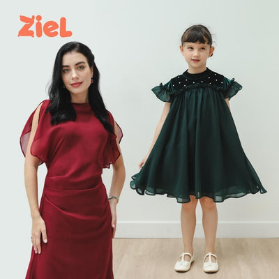 ZIEL KIDS - Stella Dress Terusan Chiffon Premium Couple Mom & Girl