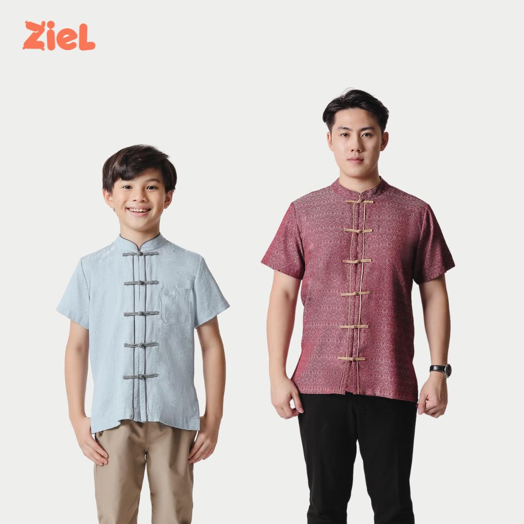 ⁠ZIEL KIDS - Yong Cheongsam | CNY 2026 | Atasan Qipao Rayon Dobby Premium | Couple Dad & Boy