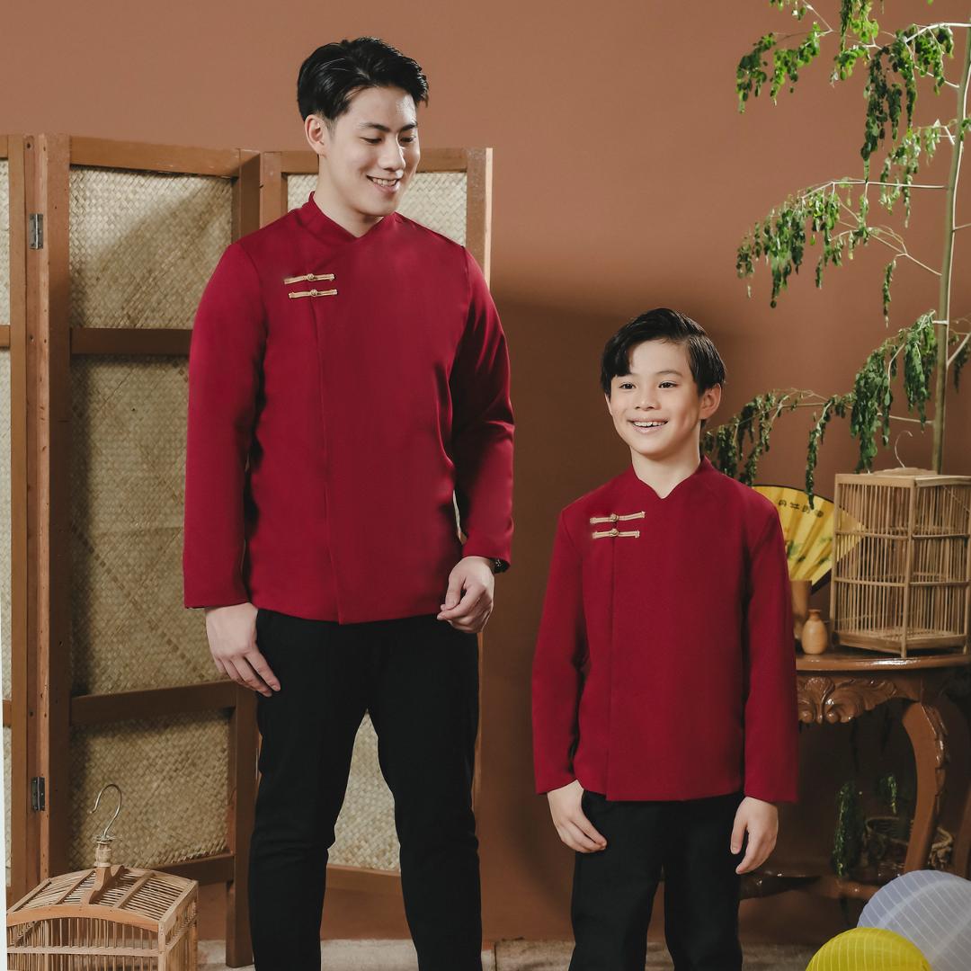 ⁠ZIEL KIDS - Hao Cheongsam | CNY 2026 | Atasan Qipao Semiwool Premium | Couple Dad & Boy