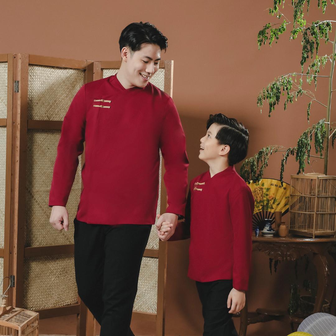 ⁠ZIEL KIDS - Hao Cheongsam | CNY 2026 | Atasan Qipao Semiwool Premium | Couple Dad & Boy