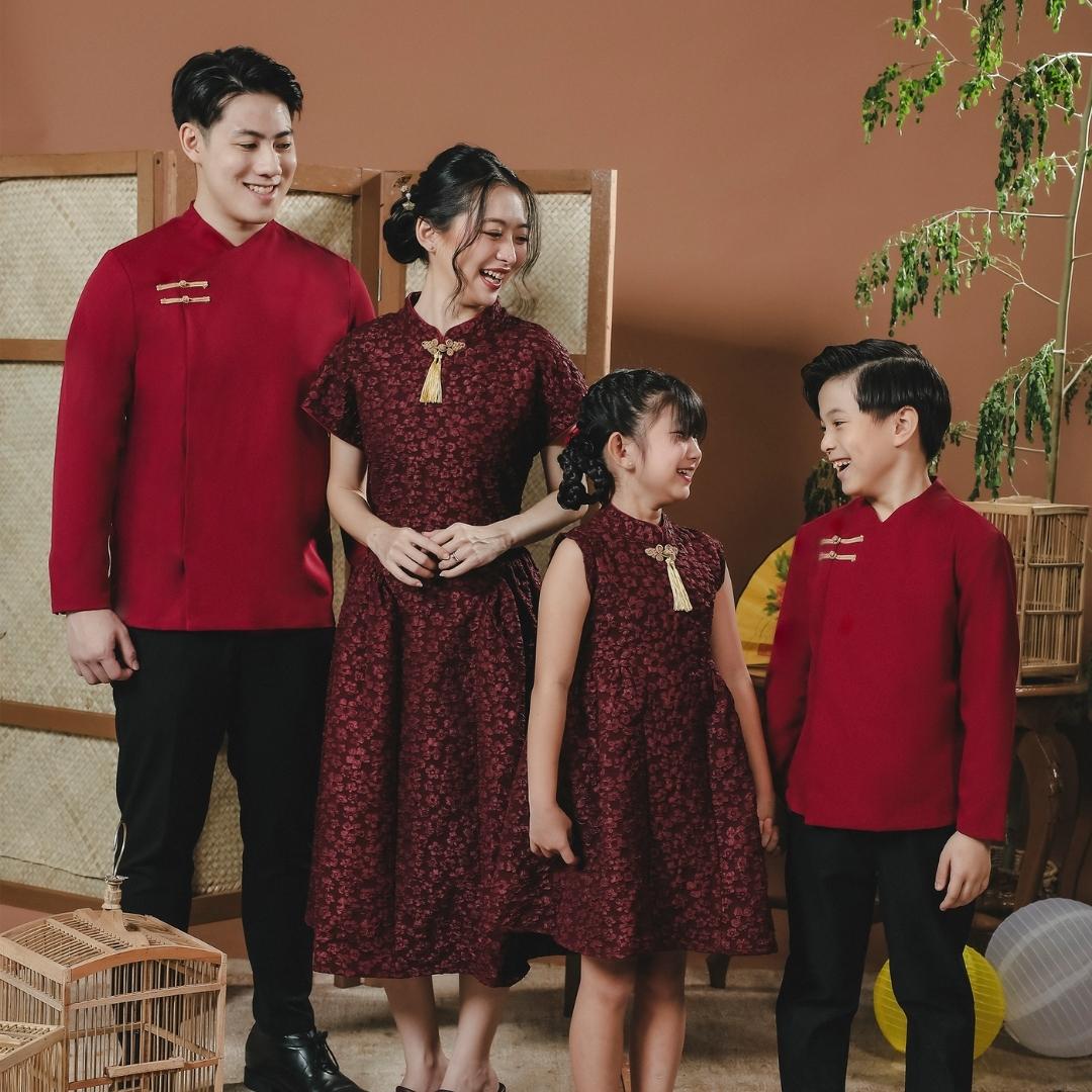 ⁠ZIEL KIDS - Hao Cheongsam | CNY 2026 | Atasan Qipao Semiwool Premium | Couple Dad & Boy