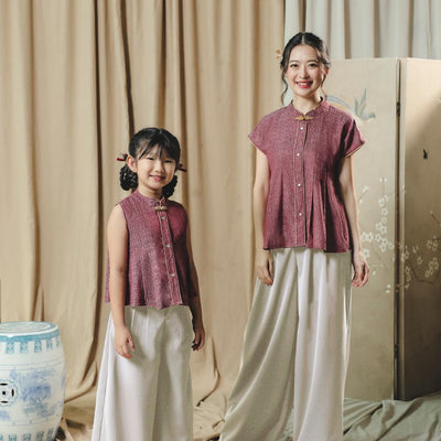 ZIEL KIDS - Jiwo Set | CNY 2026 | Setelan Cheongsam Qipao Rayon Semiwool Premium | Couple Mom & Girl