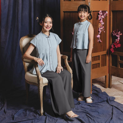 ZIEL KIDS - Jiwo Set | CNY 2026 | Setelan Cheongsam Qipao Rayon Semiwool Premium | Couple Mom & Girl