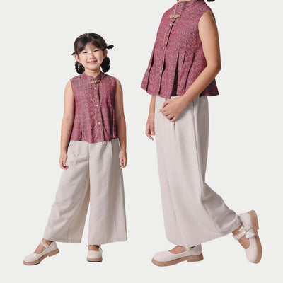 ZIEL KIDS - Jiwo Set | CNY 2026 | Setelan Cheongsam Qipao Rayon Semiwool Premium | Couple Mom & Girl