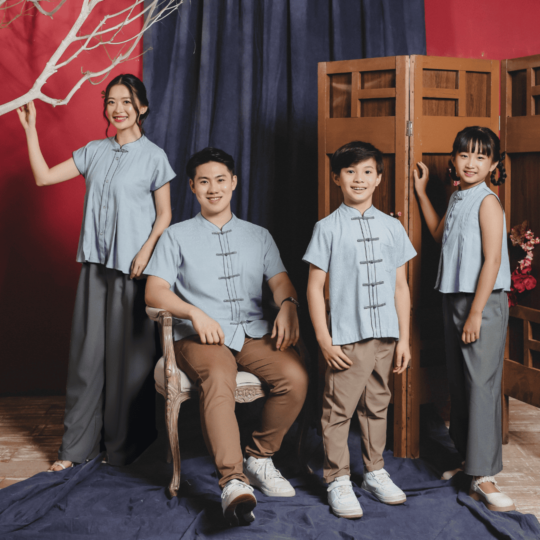 ZIEL KIDS - Jiwo Set | CNY 2026 | Setelan Cheongsam Qipao Rayon Semiwool Premium | Couple Mom & Girl