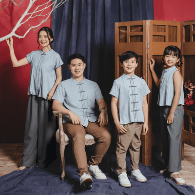 ZIEL KIDS - Jiwo Set | CNY 2026 | Setelan Cheongsam Qipao Rayon Semiwool Premium | Couple Mom & Girl