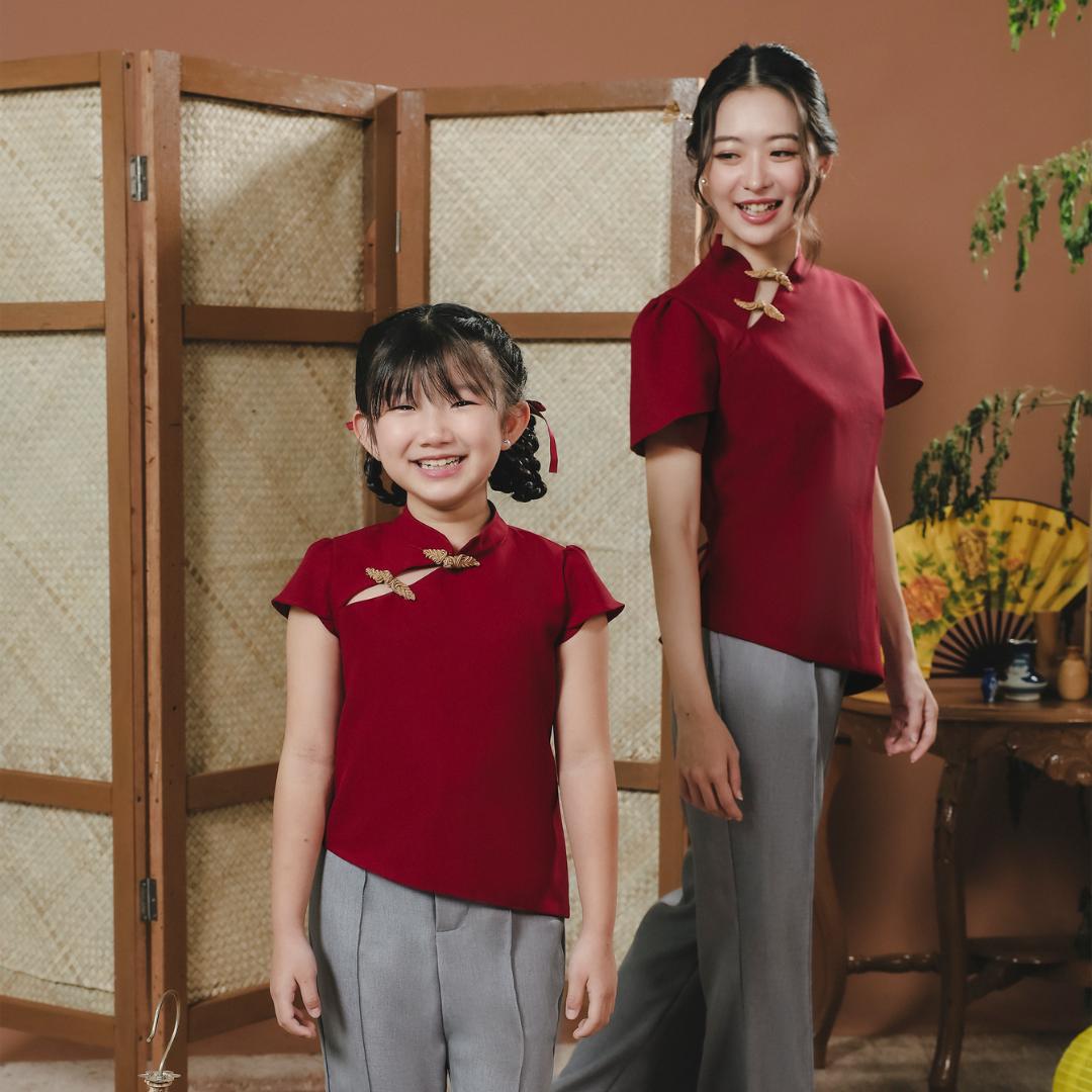 ⁠ZIEL KIDS - Nuo Set | CNY 2026 | Setelan Cheongsam Qipao Semiwool Premium | Couple Mom & Girl