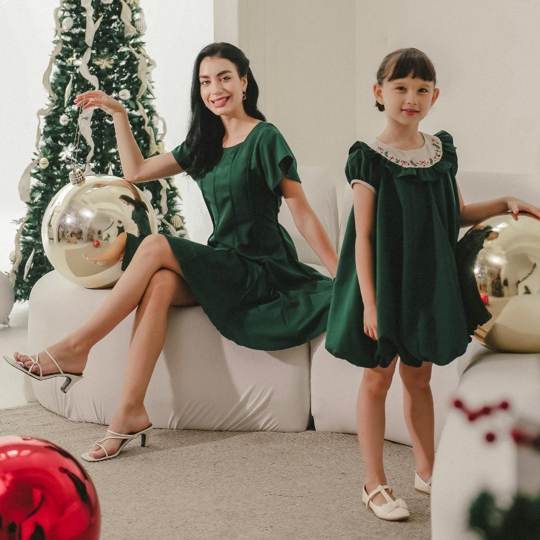 ZIEL KIDS - Polaris Dress Terusan Katun Premium Couple Mom & Girl