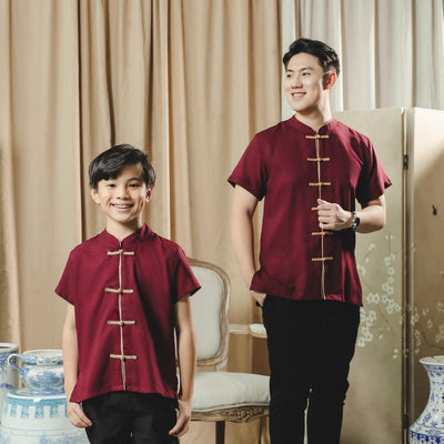 ⁠ZIEL KIDS - Renjun Cheongsam | CNY 2026 | Atasan Qipao Jacquard Premium | Couple Dad & Boy