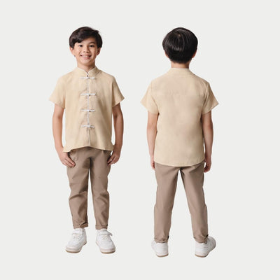⁠ZIEL KIDS - Renjun Cheongsam | CNY 2026 | Atasan Qipao Jacquard Premium | Couple Dad & Boy
