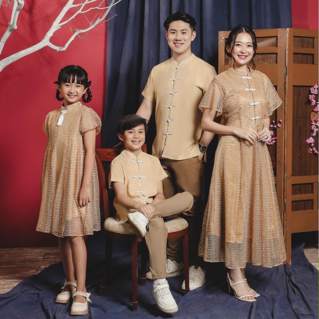 ⁠ZIEL KIDS - Renjun Cheongsam | CNY 2026 | Atasan Qipao Jacquard Premium | Couple Dad & Boy