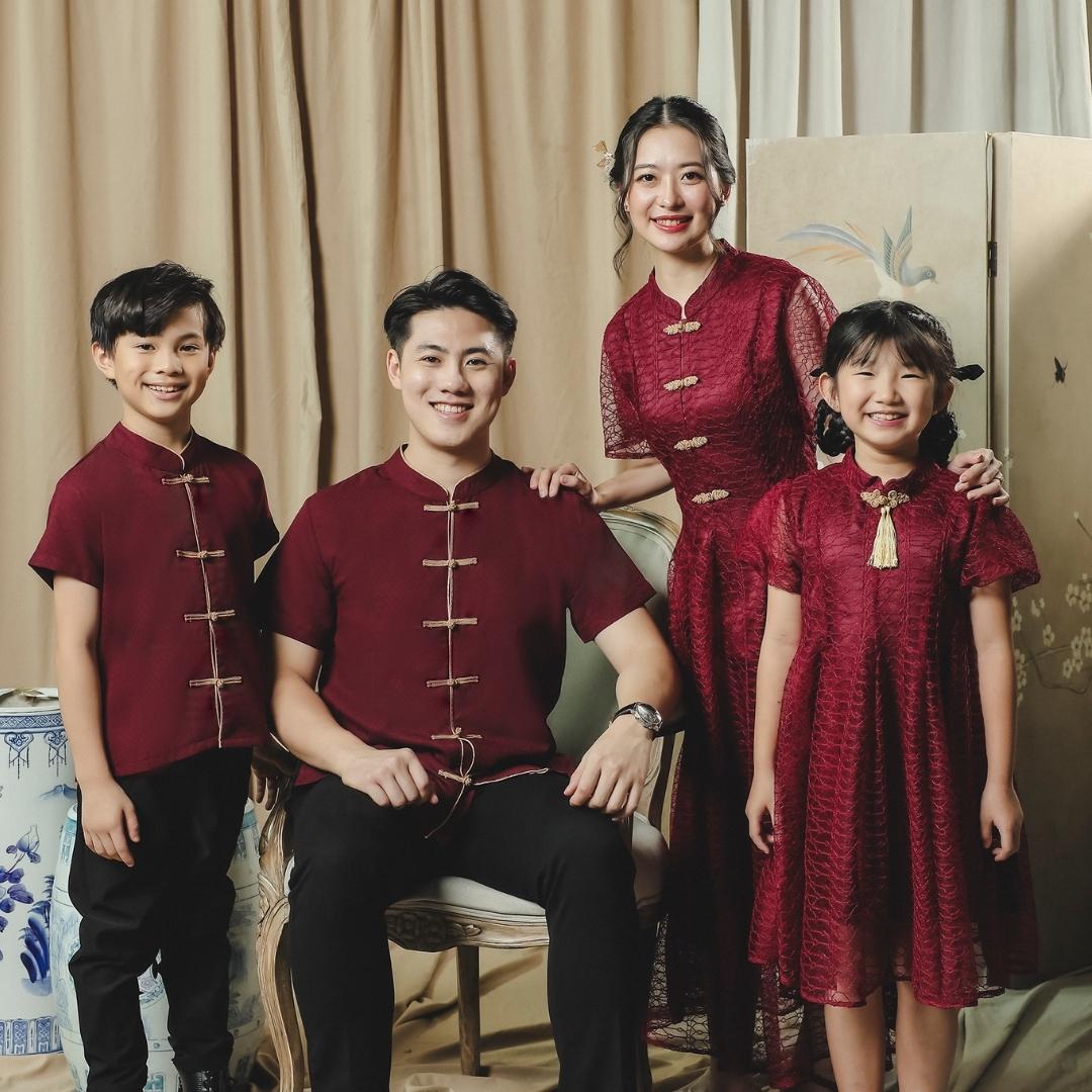 ⁠ZIEL KIDS - Renjun Cheongsam | CNY 2026 | Atasan Qipao Jacquard Premium | Couple Dad & Boy