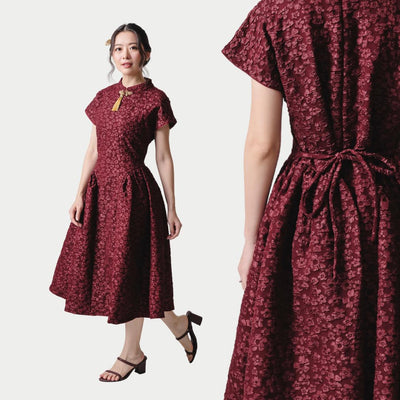 ⁠ZIEL KIDS - Rong Dress | CNY 2026 | Terusan Cheongsam Qipao  jacquard  Premium | Couple Mom & Girl