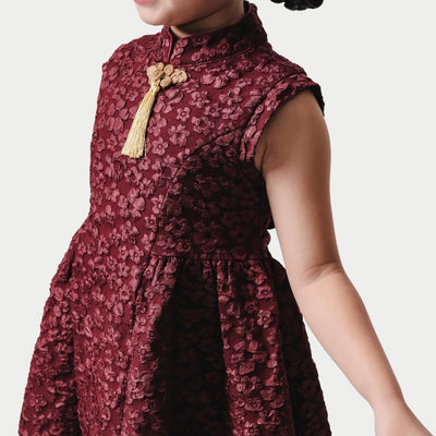⁠ZIEL KIDS - Rong Dress | CNY 2026 | Terusan Cheongsam Qipao  jacquard  Premium | Couple Mom & Girl