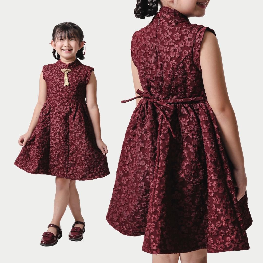 ⁠ZIEL KIDS - Rong Dress | CNY 2026 | Terusan Cheongsam Qipao  jacquard  Premium | Couple Mom & Girl