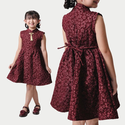 ⁠ZIEL KIDS - Rong Dress | CNY 2026 | Terusan Cheongsam Qipao  jacquard  Premium | Couple Mom & Girl