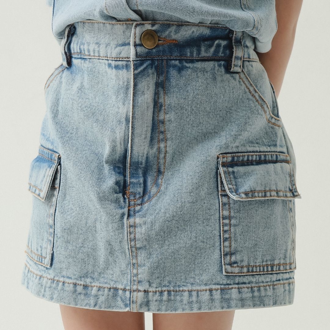 ZIEL x VERENA - Shinobu Skort Bawahan Denim Premium Couple Mom & Girl