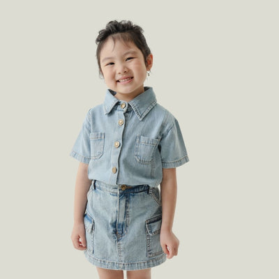 ZIEL x VERENA - Shinobu Skort Bawahan Denim Premium Couple Mom & Girl